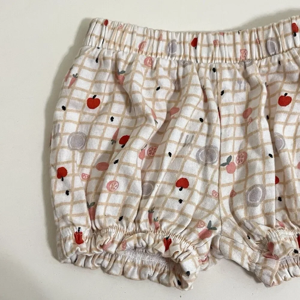 Nordstrom Baby Smocked Tank and Bloomers 2-Pc Set Picnic Fruit Girls SZ 3 Months